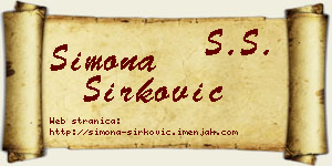 Simona Sirković vizit kartica